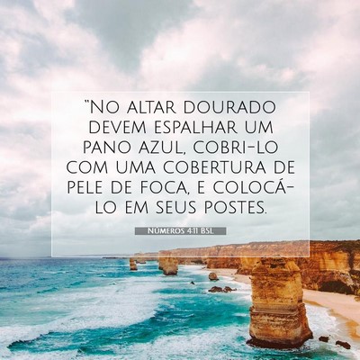 Picture 07 - Números 4:11 BSL - “No altar dourado devem espalhar um pano azul, - Bible Verse Picture