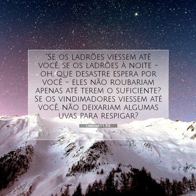 Picture 07 - Obadias 1:5 BSL - “Se os ladrões viessem até você, se os - Bible Verse Picture