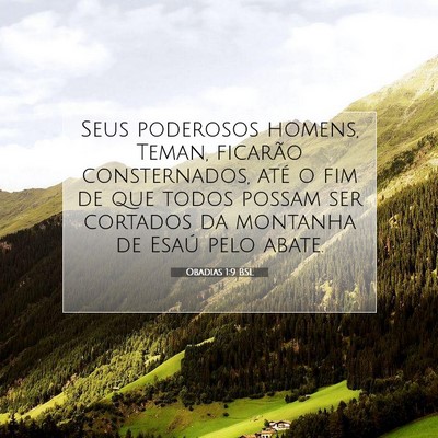 Picture 07 - Obadias 1:9 BSL - Seus poderosos homens, Teman, ficarão - Bible Verse Picture