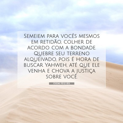 Picture 07 - Oséias 10:12 BSL - Semeiem para vocês mesmos em retidão, colher de - Bible Verse Picture
