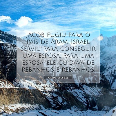 Picture 07 - Oséias 12:12 BSL - Jacob fugiu para o país de Aram. Israel serviu - Bible Verse Picture