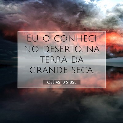 Picture 07 - Oséias 13:5 BSL - Eu o conheci no deserto, na terra da grande - Bible Verse Picture