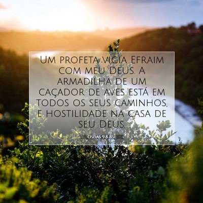 Picture 07 - Oséias 9:8 BSL - Um profeta vigia Efraim com meu Deus. A armadilha - Bible Verse Picture