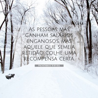 Picture 07 - Provérbios 11:18 BSL - As pessoas más ganham salários enganosos, mas - Bible Verse Picture