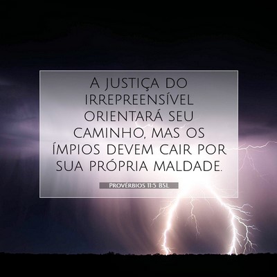 Picture 07 - Provérbios 11:5 BSL - A justiça do irrepreensível orientará seu - Bible Verse Picture