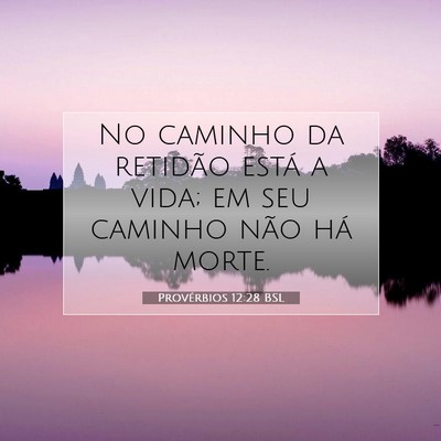 Picture 07 - Provérbios 12:28 BSL - No caminho da retidão está a vida; em seu - Bible Verse Picture