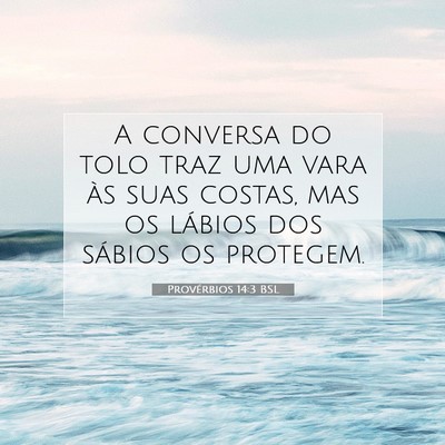 Picture 07 - Provérbios 14:3 BSL - A conversa do tolo traz uma vara às suas costas, - Bible Verse Picture