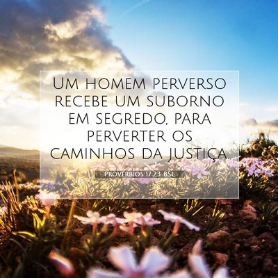 Picture 07 - Provérbios 17:23 BSL - Um homem perverso recebe um suborno em segredo, - Bible Verse Picture