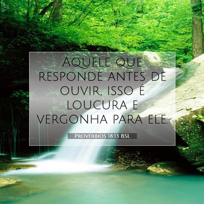 Picture 07 - Provérbios 18:13 BSL - Aquele que responde antes de ouvir, isso é - Bible Verse Picture