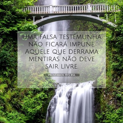 Picture 07 - Provérbios 19:5 BSL - Uma falsa testemunha não ficará impune. Aquele - Bible Verse Picture