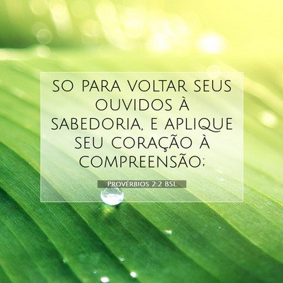 Picture 07 - Provérbios 2:2 BSL - so para voltar seus ouvidos à sabedoria, e - Bible Verse Picture