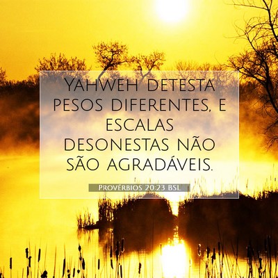 Picture 07 - Provérbios 20:23 BSL - Yahweh detesta pesos diferentes, e escalas - Bible Verse Picture