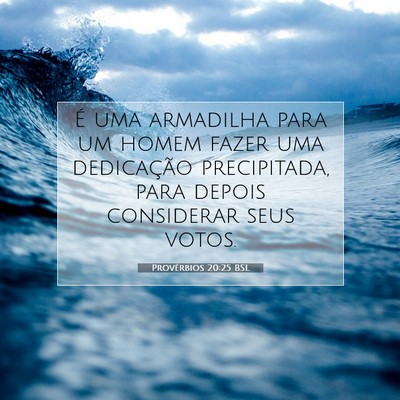 Picture 07 - Provérbios 20:25 BSL - É uma armadilha para um homem fazer uma - Bible Verse Picture