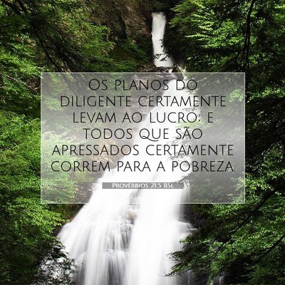 Picture 07 - Provérbios 21:5 BSL - Os planos do diligente certamente levam ao lucro; - Bible Verse Picture