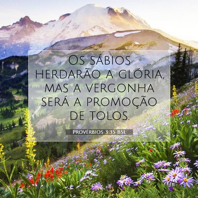 Picture 07 - Provérbios 3:35 BSL - Os sábios herdarão a glória, mas a vergonha - Bible Verse Picture