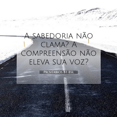 Picture 07 - Provérbios 8:1 BSL - A sabedoria não clama? A compreensão não eleva - Bible Verse Picture