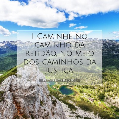 Picture 07 - Provérbios 8:20 BSL - I Caminhe no caminho da retidão, no meio dos - Bible Verse Picture