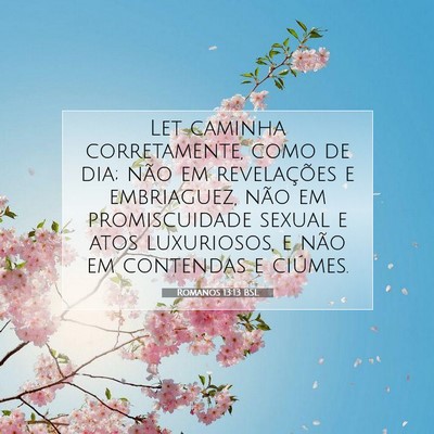 Picture 07 - Romanos 13:13 BSL - Let caminha corretamente, como de dia; não em - Bible Verse Picture