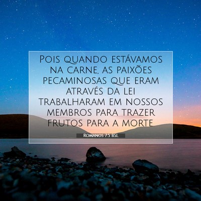 Picture 07 - Romanos 7:5 BSL - Pois quando estávamos na carne, as paixões - Bible Verse Picture