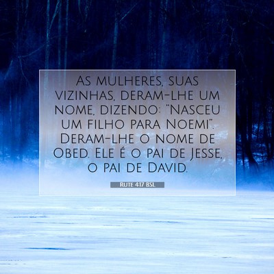 Picture 07 - Rute 4:17 BSL - As mulheres, suas vizinhas, deram-lhe um nome, - Bible Verse Picture