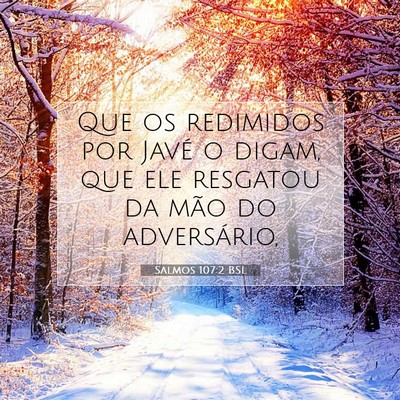 Picture 07 - Salmos 107:2 BSL - Que os redimidos por Javé o digam, que ele - Bible Verse Picture