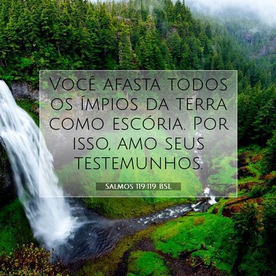 Picture 07 - Salmos 119:119 BSL - Você afasta todos os ímpios da terra como - Bible Verse Picture