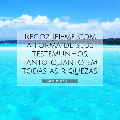 Picture 07 - Salmos 119:14 BSL - Regozijei-me com a forma de seus testemunhos, - Bible Verse Picture
