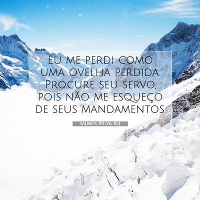 Picture 07 - Salmos 119:176 BSL - Eu me perdi como uma ovelha perdida. Procure seu - Bible Verse Picture