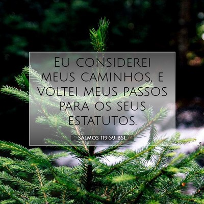 Picture 07 - Salmos 119:59 BSL - Eu considerei meus caminhos, e voltei meus passos - Bible Verse Picture