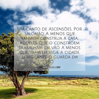 Picture 07 - Salmos 127:1 BSL - Um Canto de Ascensões. Por Salomão. A menos que - Bible Verse Picture
