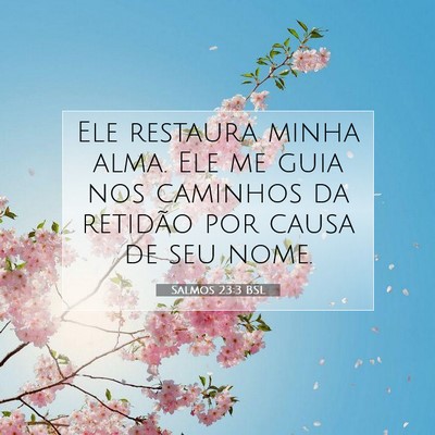 Picture 07 - Salmos 23:3 BSL - Ele restaura minha alma. Ele me guia nos caminhos - Bible Verse Picture