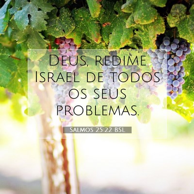 Picture 07 - Salmos 25:22 BSL - Deus, redime Israel de todos os seus - Bible Verse Picture