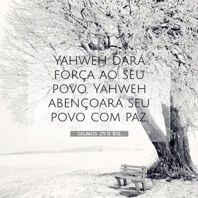 Picture 07 - Salmos 29:11 BSL - Yahweh dará força ao seu povo. Yahweh - Bible Verse Picture