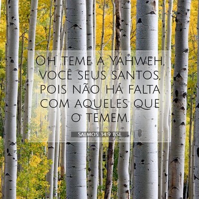 Picture 07 - Salmos 34:9 BSL - Oh teme a Yahweh, você seus santos, pois não - Bible Verse Picture