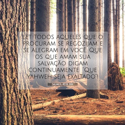 Picture 07 - Salmos 40:16 BSL - Let todos aqueles que o procuram se regozijam e - Bible Verse Picture