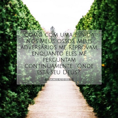 Picture 07 - Salmos 42:10 BSL - Como com uma espada nos meus ossos, meus - Bible Verse Picture