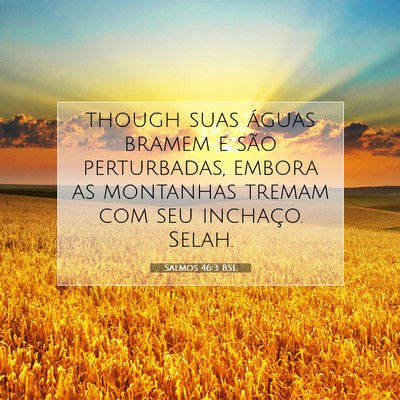 Picture 07 - Salmos 46:3 BSL - though suas águas bramem e são perturbadas, - Bible Verse Picture