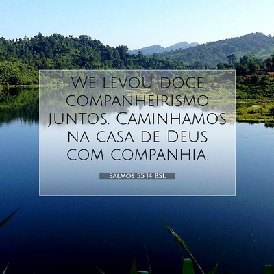 Picture 07 - Salmos 55:14 BSL - We levou doce companheirismo juntos. Caminhamos - Bible Verse Picture
