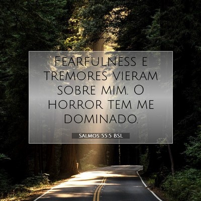 Picture 07 - Salmos 55:5 BSL - Fearfulness e tremores vieram sobre mim. O horror - Bible Verse Picture