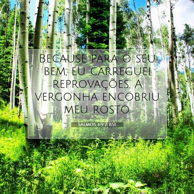Picture 07 - Salmos 69:7 BSL - Because para o seu bem, eu carreguei - Bible Verse Picture