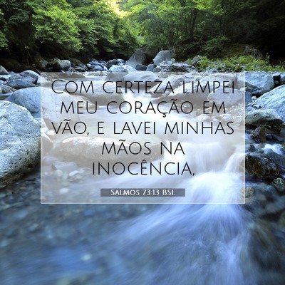 Picture 07 - Salmos 73:13 BSL - Com certeza limpei meu coração em vão, e lavei - Bible Verse Picture