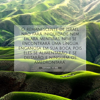 Picture 07 - Sofonias 3:13 BSL - O remanescente de Israel não fará iniqüidade - Bible Verse Picture