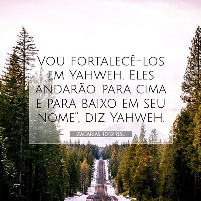 Picture 07 - Zacarias 10:12 BSL - Vou fortalecê-los em Yahweh. Eles andarão para - Bible Verse Picture