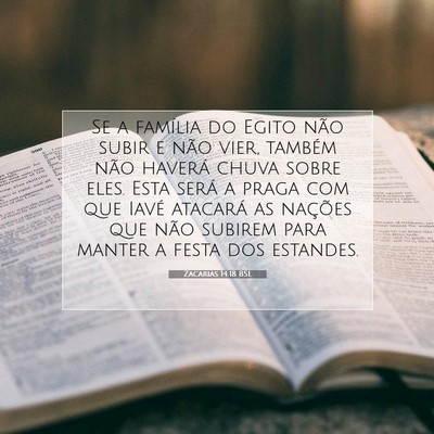 Picture 07 - Zacarias 14:18 BSL - Se a família do Egito não subir e não vier, - Bible Verse Picture