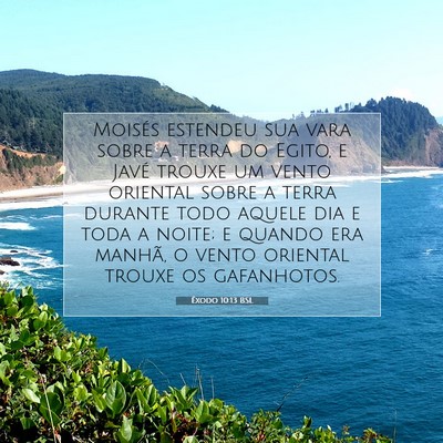 Picture 07 - Êxodo 10:13 BSL - Moisés estendeu sua vara sobre a terra do Egito, - Bible Verse Picture