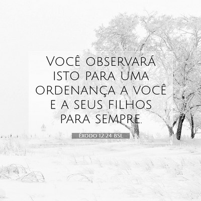 Picture 07 - Êxodo 12:24 BSL - Você observará isto para uma ordenança a você - Bible Verse Picture