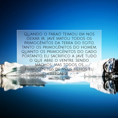 Picture 07 - Êxodo 13:15 BSL - Quando o Faraó teimou em nos deixar ir, Javé - Bible Verse Picture