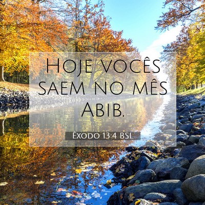 Picture 07 - Êxodo 13:4 BSL - Hoje vocês saem no mês - Bible Verse Picture