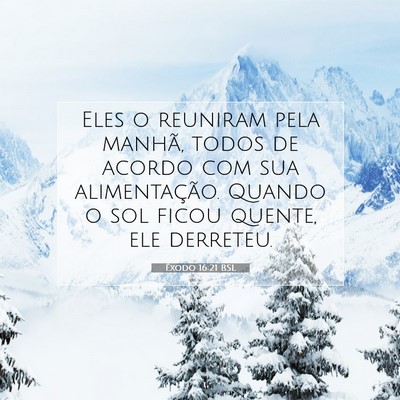 Picture 07 - Êxodo 16:21 BSL - Eles o reuniram pela manhã, todos de acordo com - Bible Verse Picture