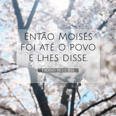 Picture 07 - Êxodo 19:25 BSL - Então Moisés foi até o povo e lhes - Bible Verse Picture
